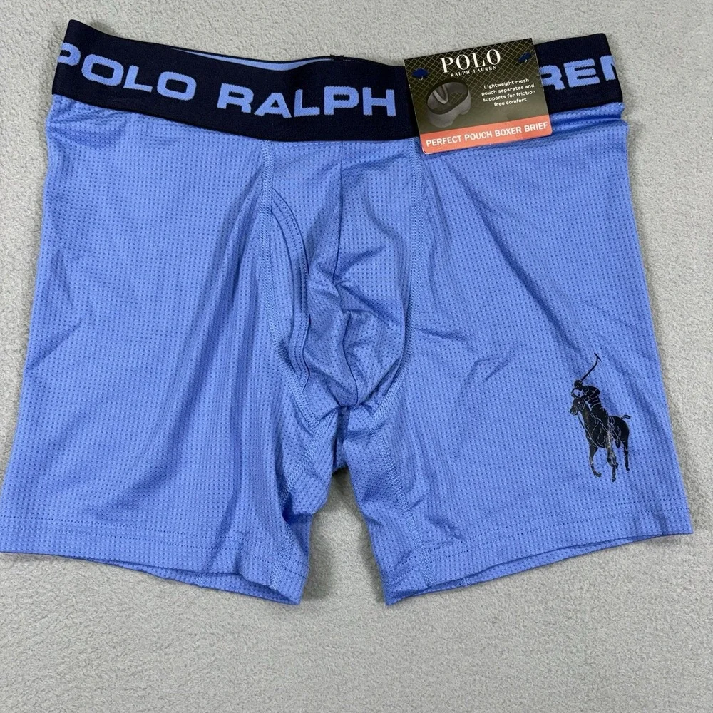 Polo Ralph Lauren Mens Small Perfect Pouch Boxer Brief Blue Mesh NWT